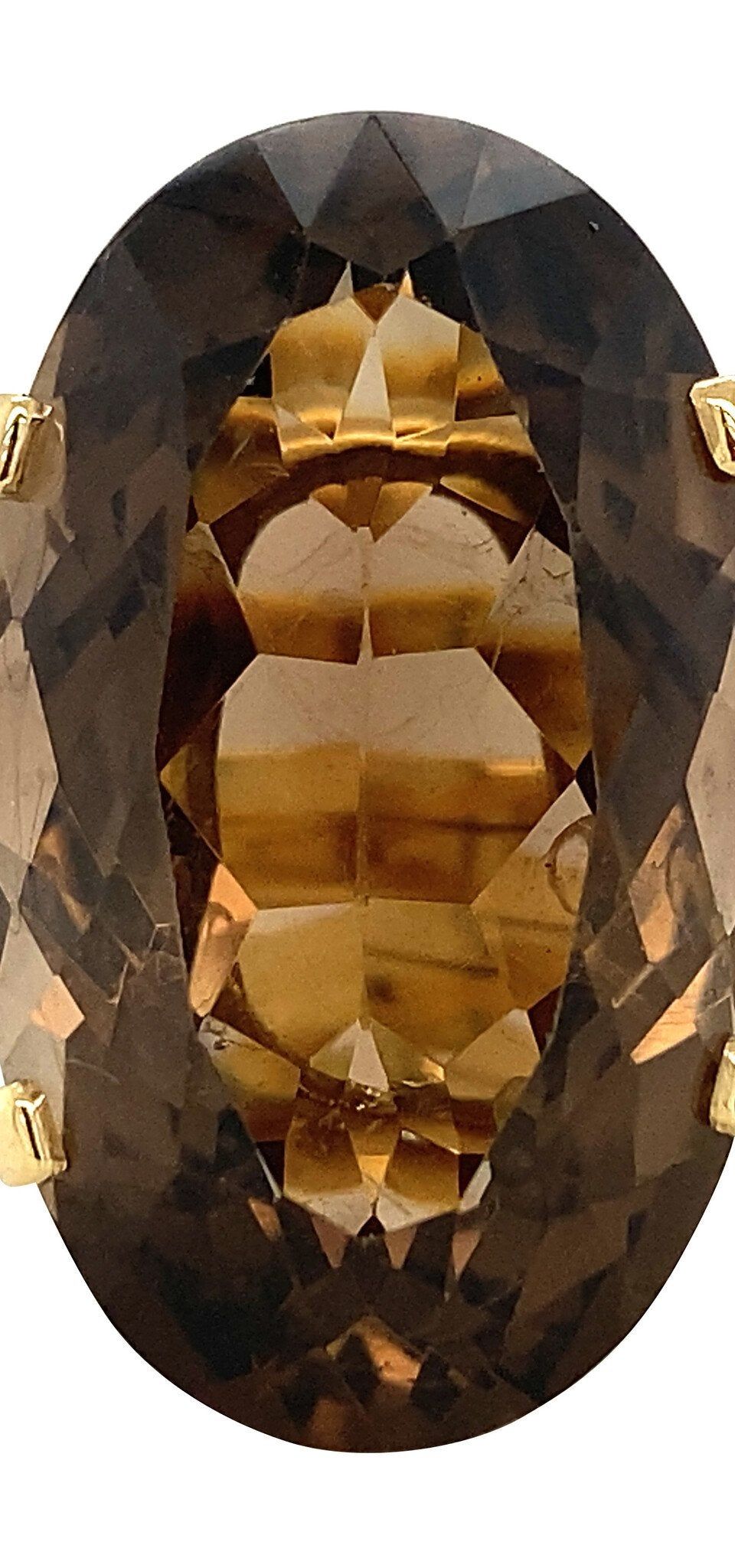 Vintage 14K Gold Ring with Smoky Topaz